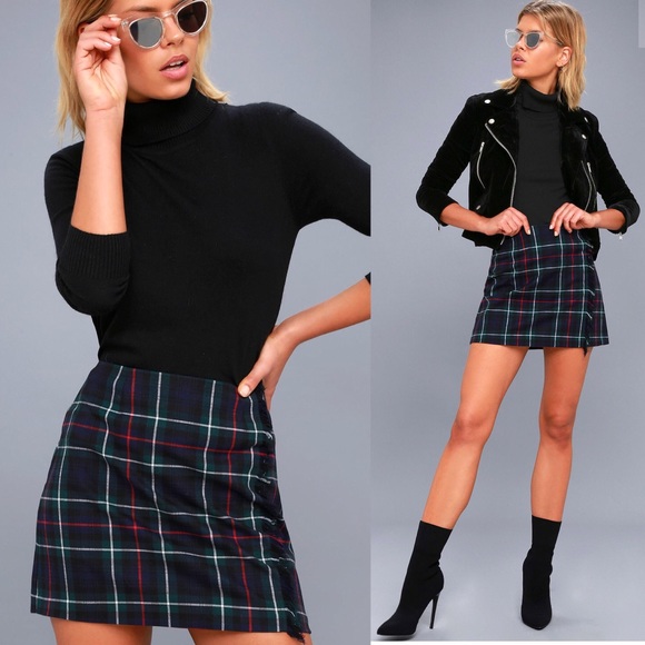 BB Dakota Dresses & Skirts - 🆕 BB Dakota Forest Green Plaid Mini Skirt